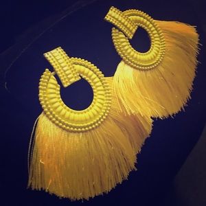 Bold Yellow Statement Earrings